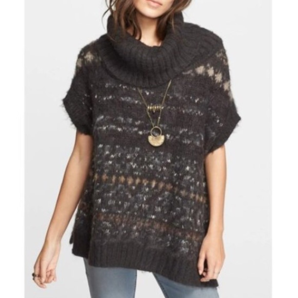 Free People Snow Bunny sweater cowl M fair isle